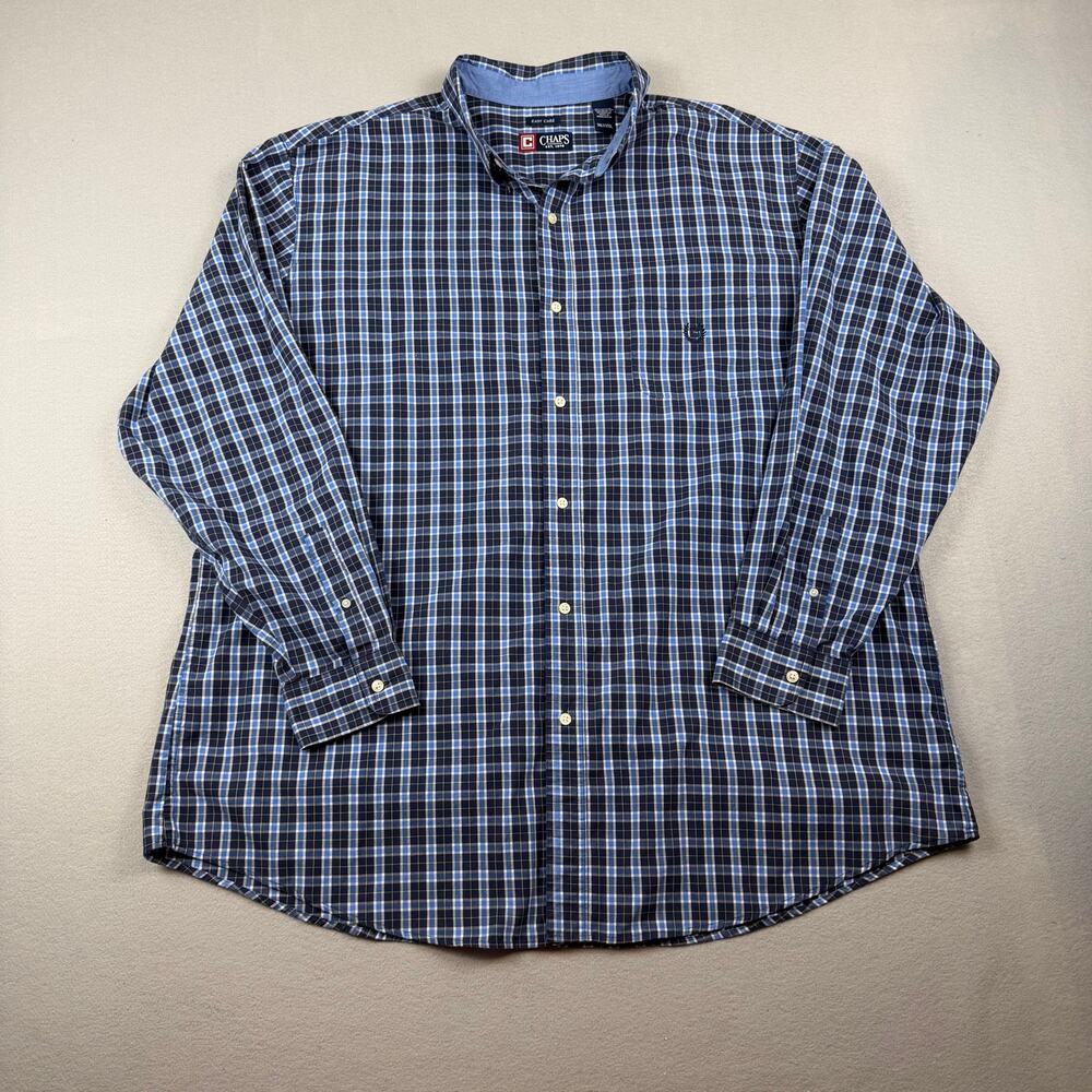 CHAPS Easy Care Plaid Button-Up Shirt 3XL